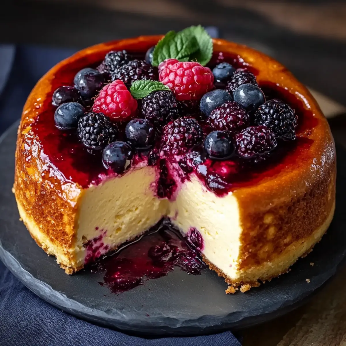 Citrus Berry Burnt Cheesecake