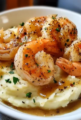 Creamy Garlic Shrimp Over Mashed Potatoes
