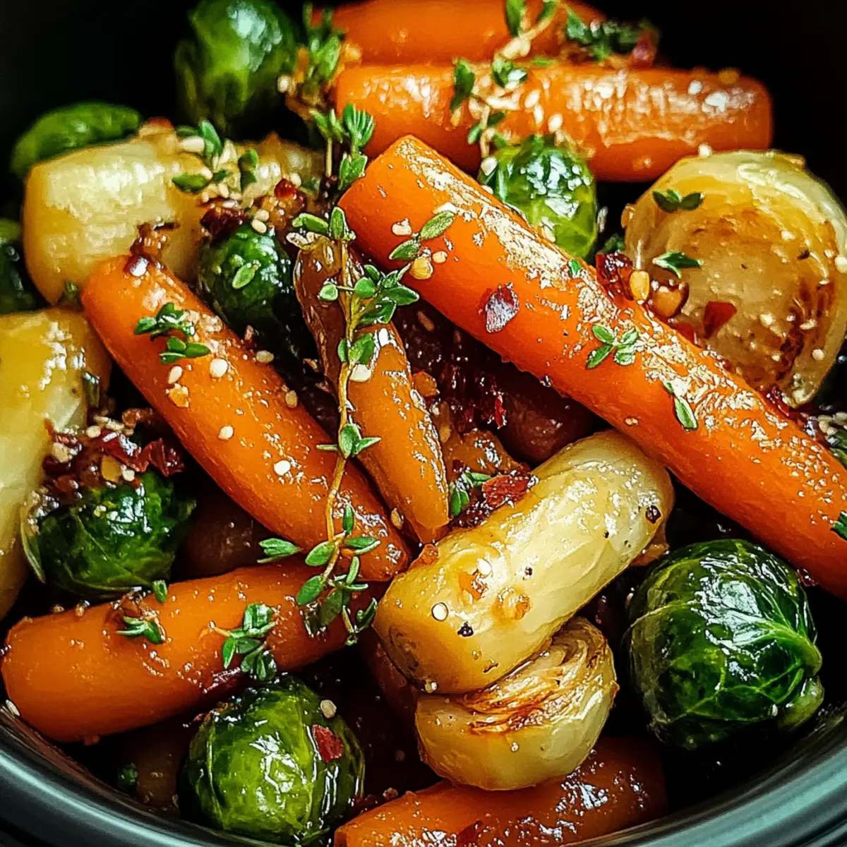 Slow-Cooker Maple Glazed Carrots and Brussels Sprouts