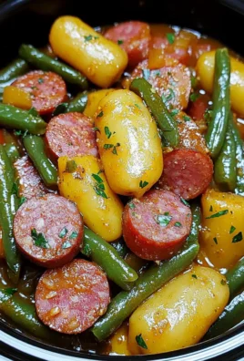 Crockpot Kielbasa and Green Beans