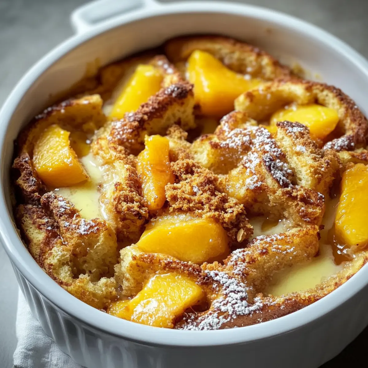 Peach Cobbler French Toast Bake