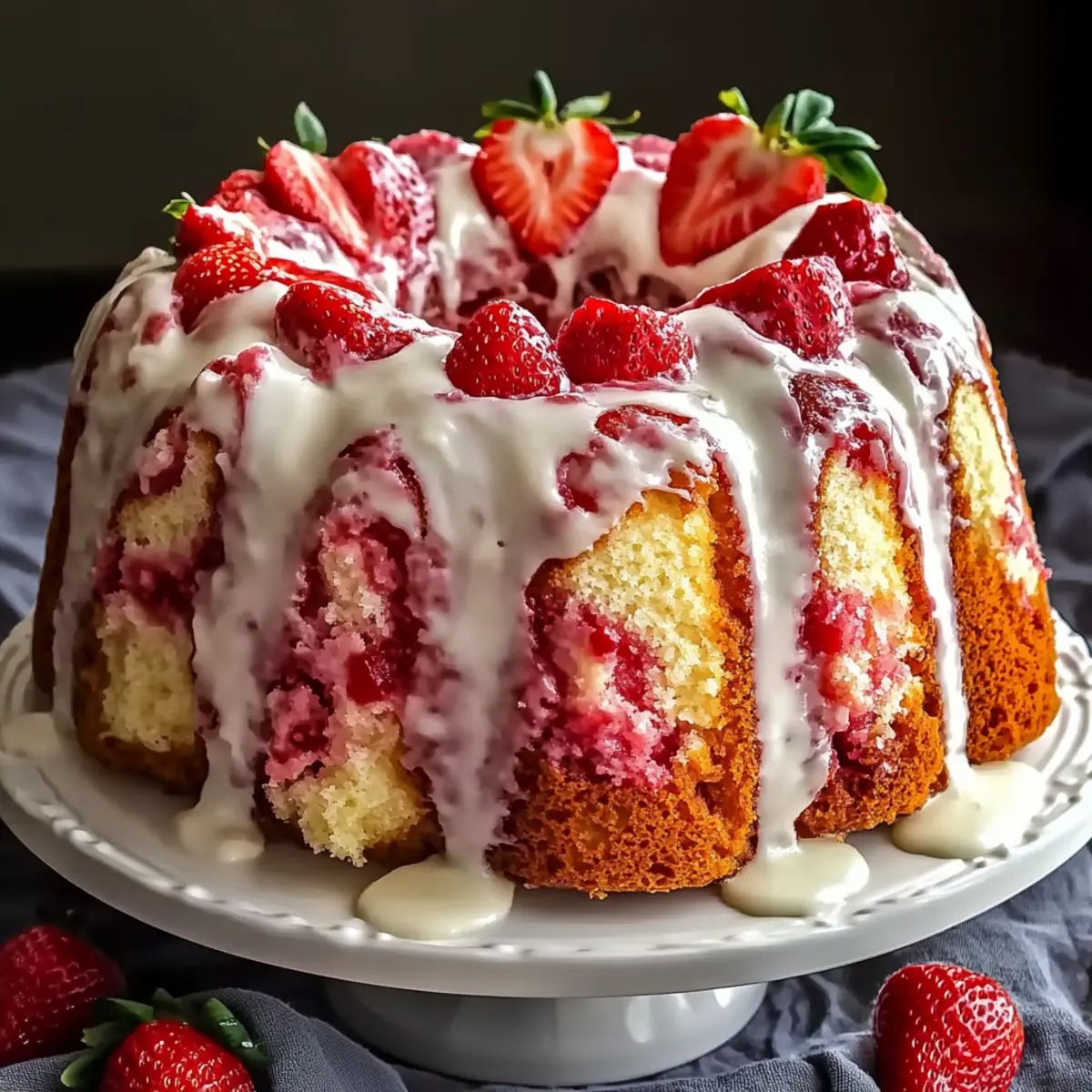 Strawberry Cream Cheese Pound Cake