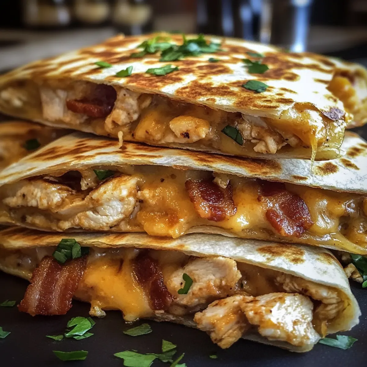 Bacon Chicken Chipotle Ranch Quesadillas