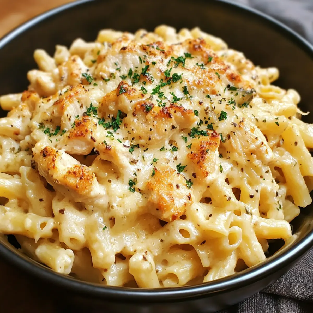 Crockpot Garlic Parmesan Chicken Pasta