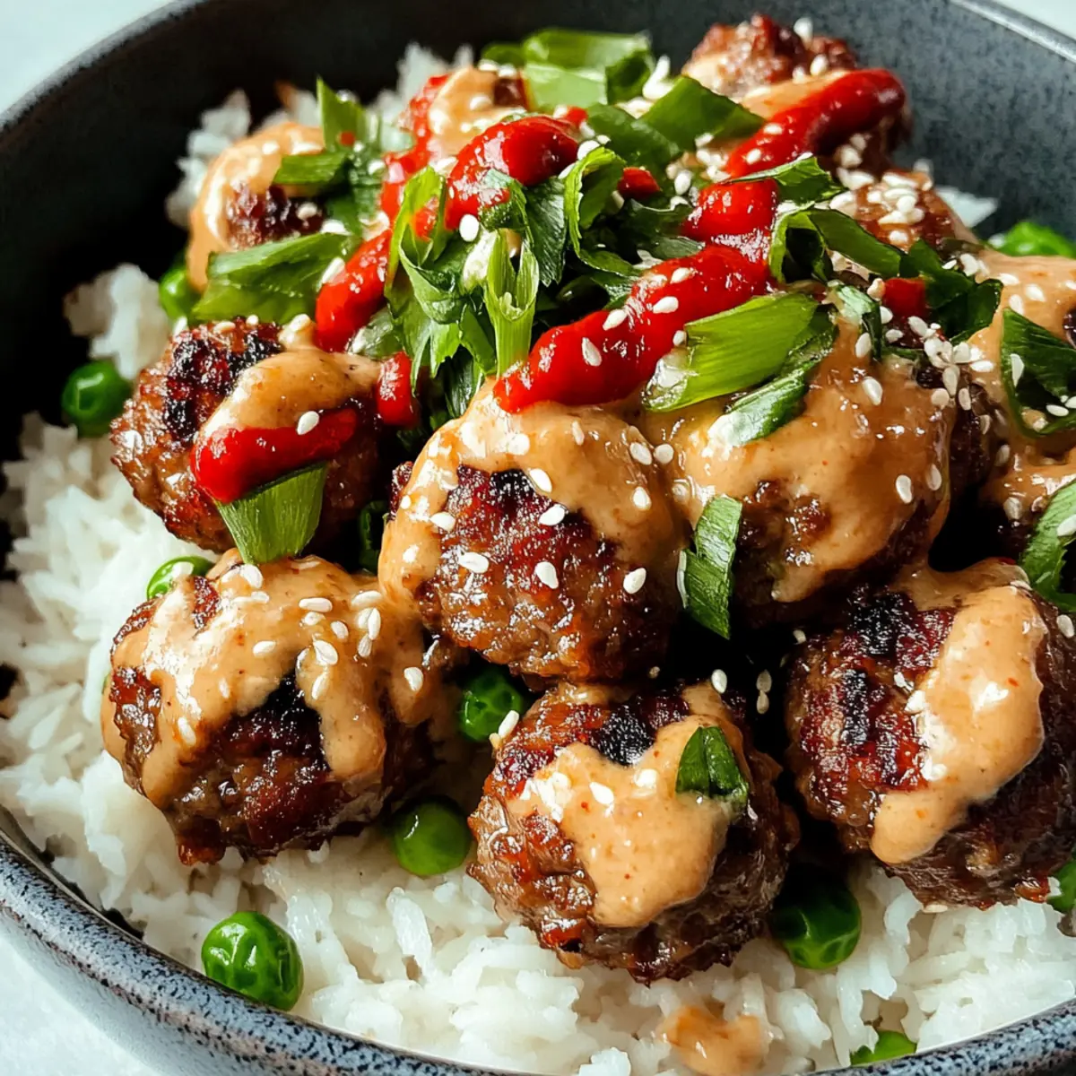Firecracker Meatballs Coconut Rice