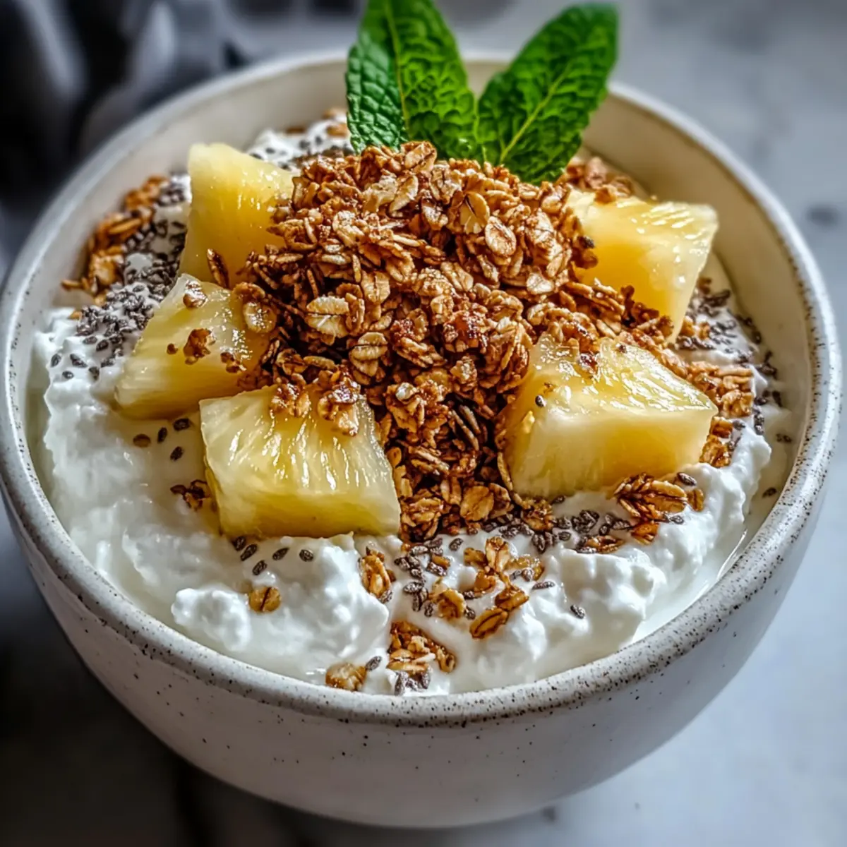 Cottage Cheese Pineapple Granola Bowl