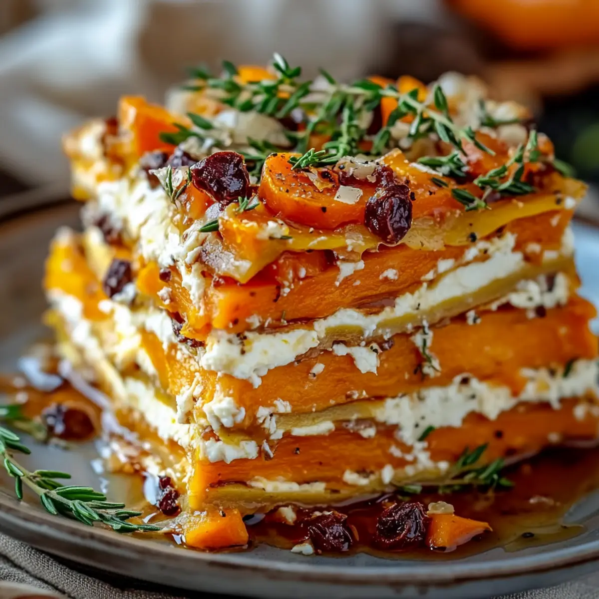 Layered Sweet Potato Butternut Squash Carrot Lasagna