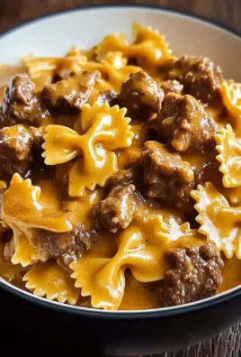 Creamy Velveeta Beef and Bow Tie Pasta