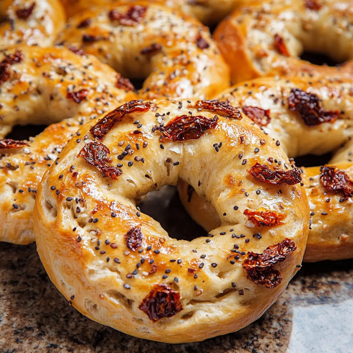 Sourdough Sun Dried Tomato Bagels