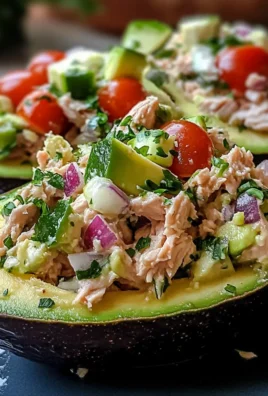 Mediterranean Tuna Salad Stuffed Avocados