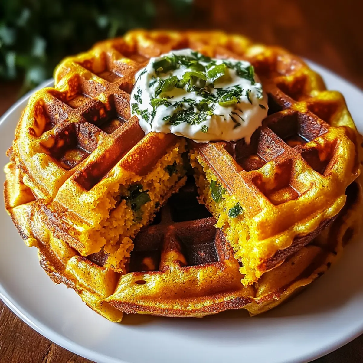 Cheddar Jalapeño Cornbread Waffles